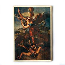 Dekorácie - Svätý Michal drevený obraz (Obdĺžnik) - 14644511_