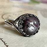 Prstene - Asteric Ruby & Vintage Silver  Ag925 Ring / Filigránový prsteň s asterickým rubínom E012 - 14647226_