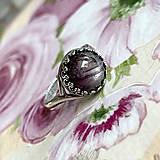 Prstene - Asteric Ruby & Vintage Silver  Ag925 Ring / Filigránový prsteň s asterickým rubínom E012 - 14647227_