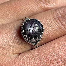 Prstene - Asteric Ruby & Vintage Silver  Ag925 Ring / Filigránový prsteň s asterickým rubínom E012 - 14647220_
