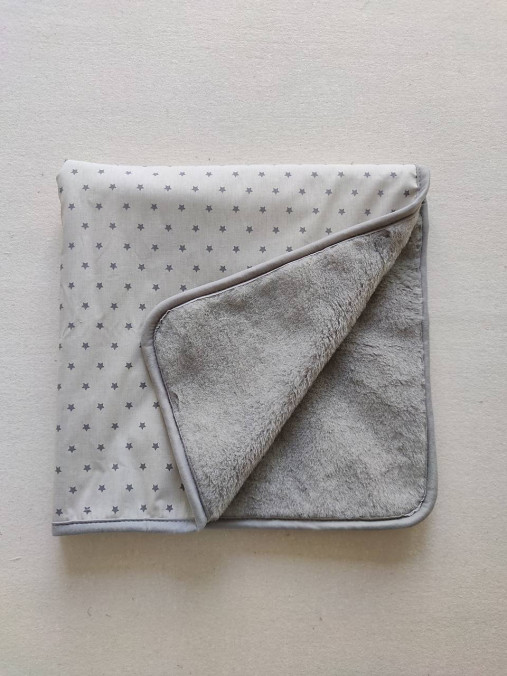 Detský textil - Deka 100% ovčie rúno MERINO Top super wash Grey Hviezdička piesková - 14646608_