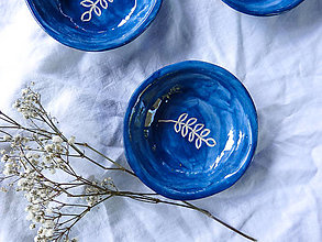 Nádoby - Keramická miska - modrotlačová kolekcia (Tanierik menší) - 14649148_