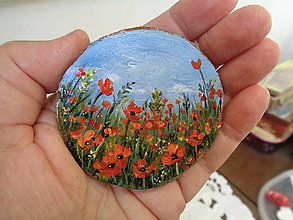 Obrazy - Maľby na dreve kvetinkové (miniatúrky) (maky) - 14650459_