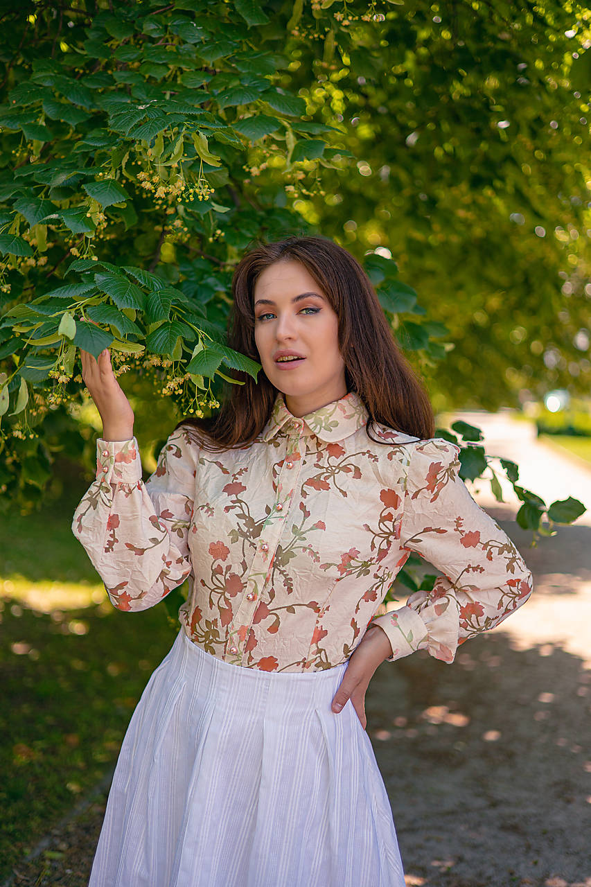 Bavlnená transparentná blúzka z vintage viskózovej zmesi