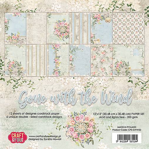 Papier - Scrapbook papier Gone with the Wind 12 x 12 - 14652092_
