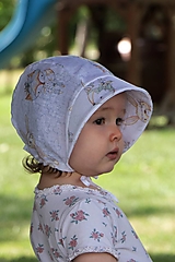 Detské čiapky - Letný detský ľanový čepček lesné zvieratká - 14652278_