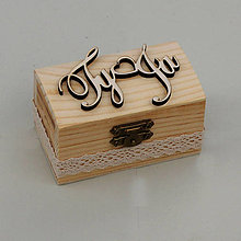 Prstene - Drevená krabička na obrúčky Ty a Ja - 14652012_