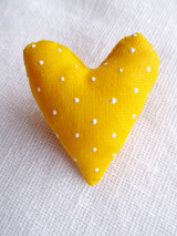 Brošne - srdce (Žltá) - 14651557_