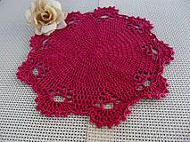 Úžitkový textil - háčkovaná dečka červená - 14650652_