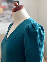 Šaty - Mušelínové šaty tyrkysové - 14652512_