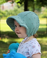 Detské čiapky - Letný detský mušelínový čepček Natália - 14654544_