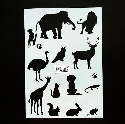 Šablóna - A4 (zvieratá, slon, zajac, žirafa, lev)