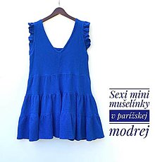 Šaty - Mušelínky v parížskej modrej - 14652932_