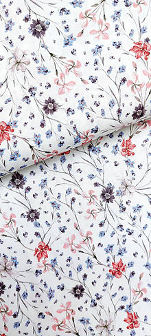 Textil - 100% premium bavlna, romantické kvetinky - 14653217_