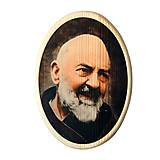  - Padre Pio drevený obraz (Oval) - 14652650_