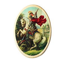 Dekorácie - Svätý Juraj drevený obraz (Oval) - 14652677_