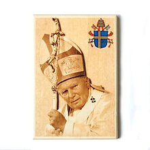 Dekorácie - Pápež Ján Pavol ll drevený obraz - 14652700_