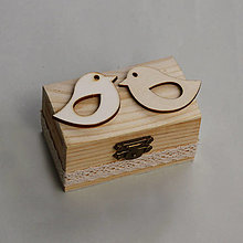 Prstene - Drevená krabička na obrúčky s vtáčikom č.2 - 14652899_
