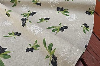 Úžitkový textil - Okrúhly obrus olivy na režnej - 14657948_