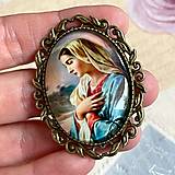 Brošne - Vintage Saint Mary Brooch / Brošňa s Madonou - 14656305_