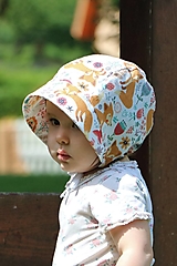 Detské čiapky - Letný detský ľanový čepiec líška - 14658214_