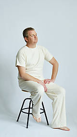 Pánske oblečenie - Pánske pyžamo s krátkym rukávom vzor nohavíc hviezdičky - 14657622_