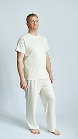 Pánske oblečenie - Pánske pyžamo s krátkym rukávom vzor nohavíc hviezdičky - 14657623_