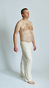 Pánske oblečenie - Pánske pyžamové nohavice z organickej bavlny vzor ovečky - 14657715_