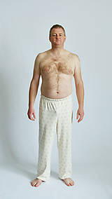 Pánske oblečenie - Pánske pyžamové nohavice z organickej bavlny vzor ovečky - 14657719_