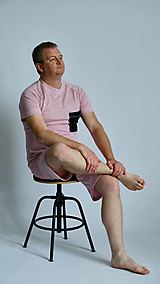 Pyžamo biobavlna s krátkym rukávom - ružový panter