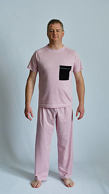 Pánske oblečenie - Pyžamo biobavlna dlhé nohavice a tričko - ružový panter - 14657782_
