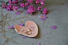 Nádoby - Mydelnička srdce ružová s čipkou - 14656837_