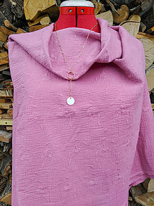 Blúzky a košele - Vyšívaná mušelínová blúzka (rôzne farby) (Staro-ružová) - 14657731_