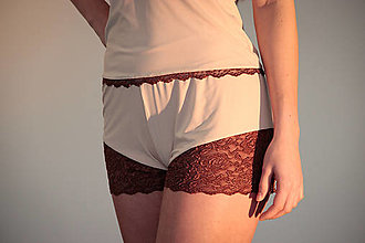 Nočná bielizeň - Krátke elastické šortky by MooniQ Andromeda Valentine - 14657030_