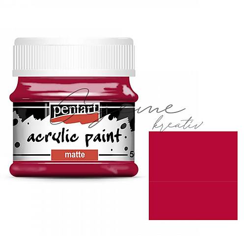 Farby-laky - ZĽAVA!! Akrylová matná 50 ml - Vínovo červená P1897 - 14655511_