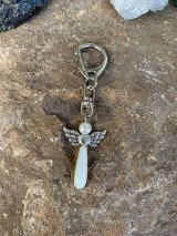 Kľúčenky - kľúčenka anjel (anjel Perleť, dĺžka 7,5 cm) - 14656675_