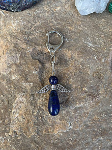 Kľúčenky - kľúčenka anjel (anjel Lapis Lazuli ,dĺžka 8 cm) - 14656663_