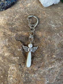 Kľúčenky - kľúčenka anjel (anjel Perleť, dĺžka 7,5 cm) - 14656674_