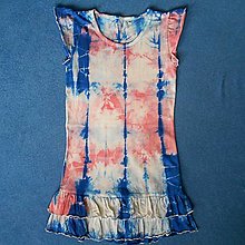 Detské oblečenie - Dívčí modro-růžové batikované šaty 7/8 (13381424) - 14657568_