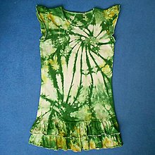 Detské oblečenie - Dívčí bílo-zelené batikované šaty 9/11 (13383395) - 14657601_