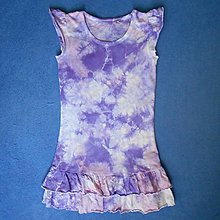 Detské oblečenie - Dívčí bílo-růžovo-fialové batikované šaty 5/6 (13404365) - 14658387_
