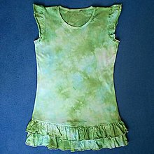 Detské oblečenie - Dívčí bílo-modro-zelené batikované šaty 12/14 (13404535) - 14658398_