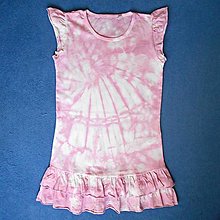 Detské oblečenie - Dívčí bílo-růžové batikované šaty 9/11 (13404553) - 14658412_