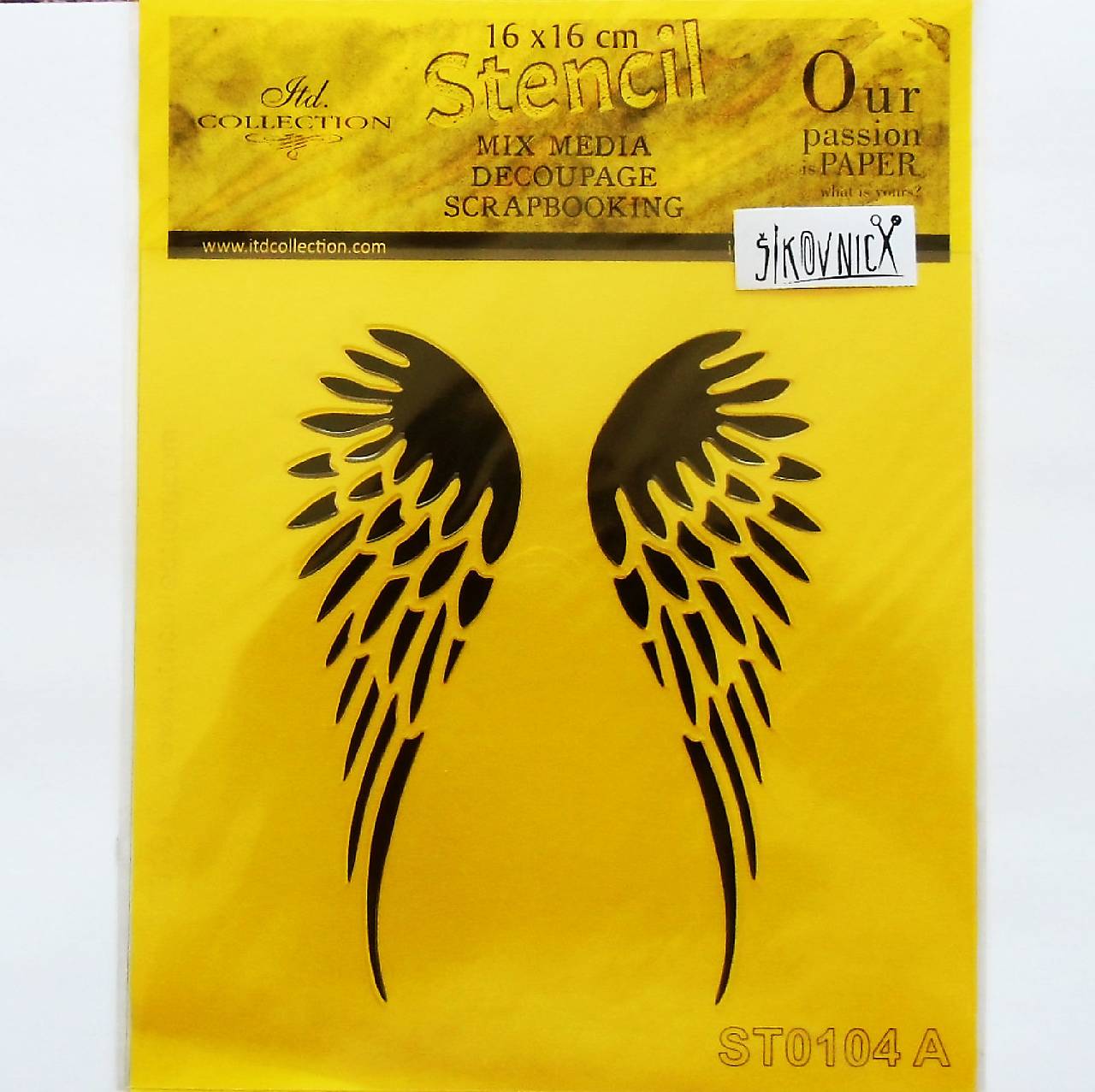 Šablóna - 16x16 cm - ITD Collection (anjelské krídla)