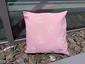 Úžitkový textil - Ružové vankúše so zvieratkami (obliečka na vankúš 40x40cm) - 14659818_