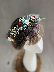Čiapky, čelenky, klobúky - Kvetinová čelenka "lúčna pieseň" - 14658896_