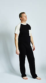 Pánske oblečenie - Pyžamo biobavlna dlhé nohavice a tričko - 14659212_