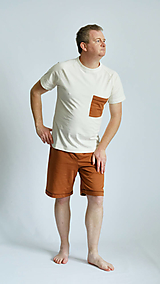 Pánske oblečenie - Pyžamo biobavlna s krátkym rukávom - 14660136_