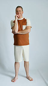 Pánske oblečenie - Pyžamo biobavlna s krátkym rukávom - 14660306_