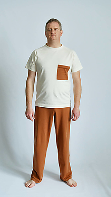 Pánske oblečenie - Pyžamo biobavlna dlhé nohavice a tričko - 14660199_